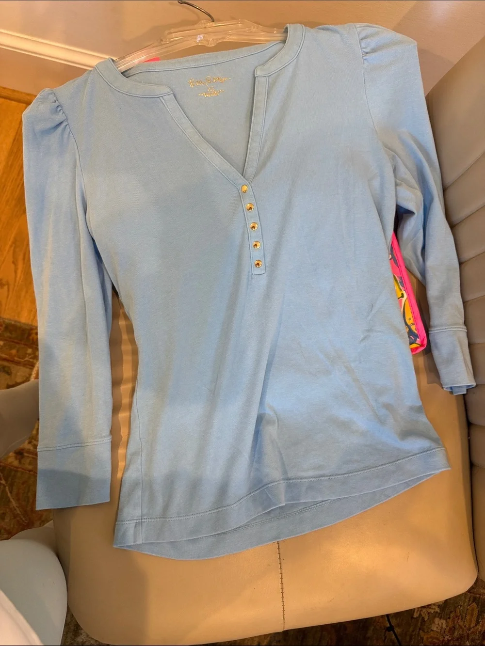 Lilly Pulitzer Frenchie Blue Marlie Knit Top - Picture 1 of 3